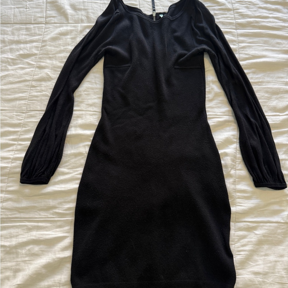 Guess by Marciano Black Off the Shoulder Sheath Dress